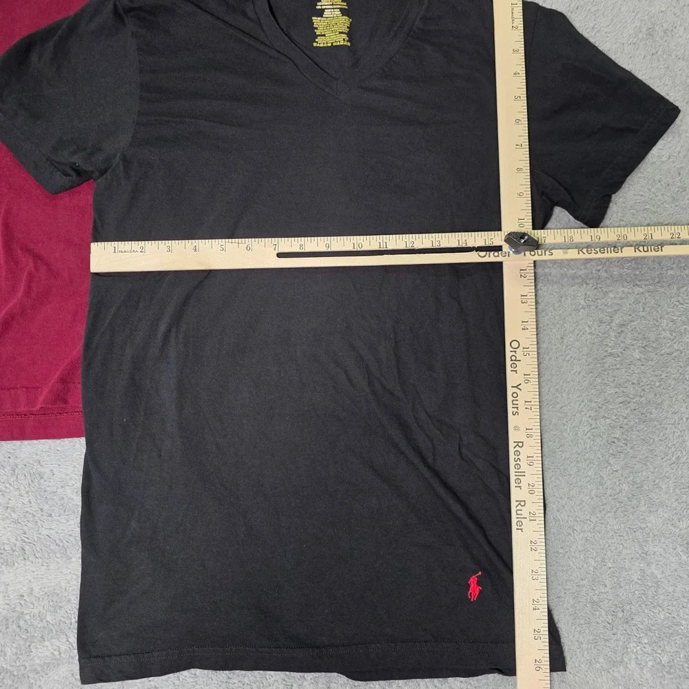 Polo Ralph Lauren Mens M T-Shirt Bundle Burgundy Black Blue Cotton Pony Logo